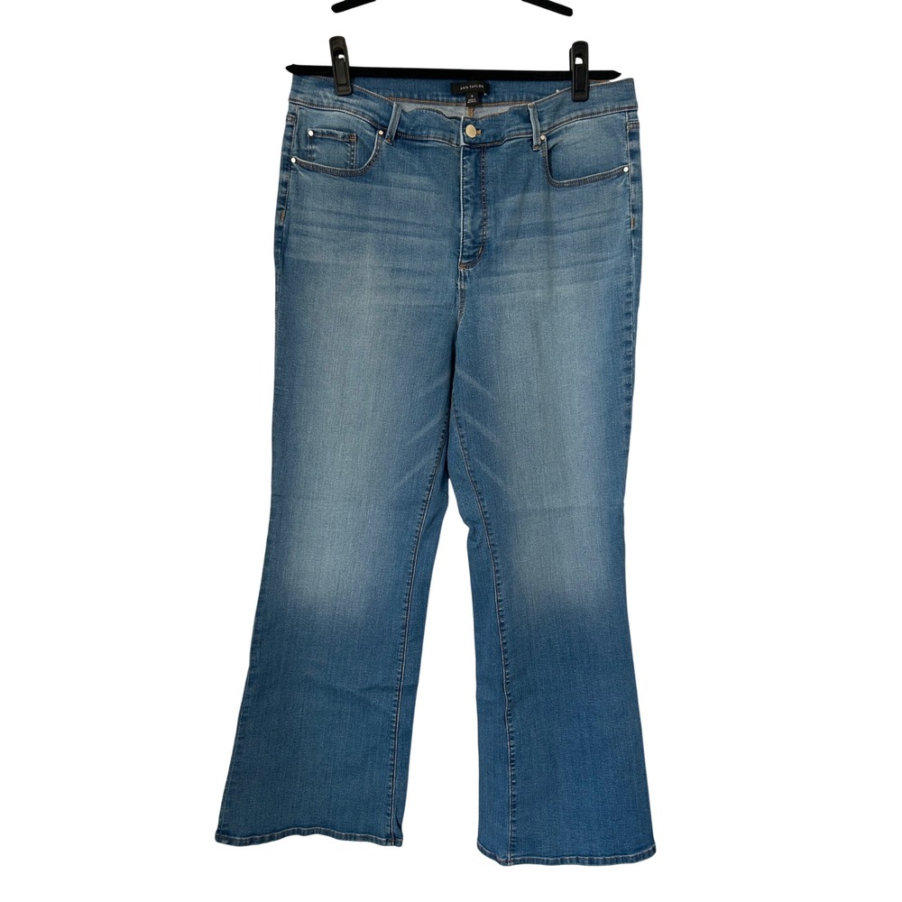 Ann Taylor The Boot Mid Rise Jeans Womens 18 Blue Denim Bootcut Medium Wash